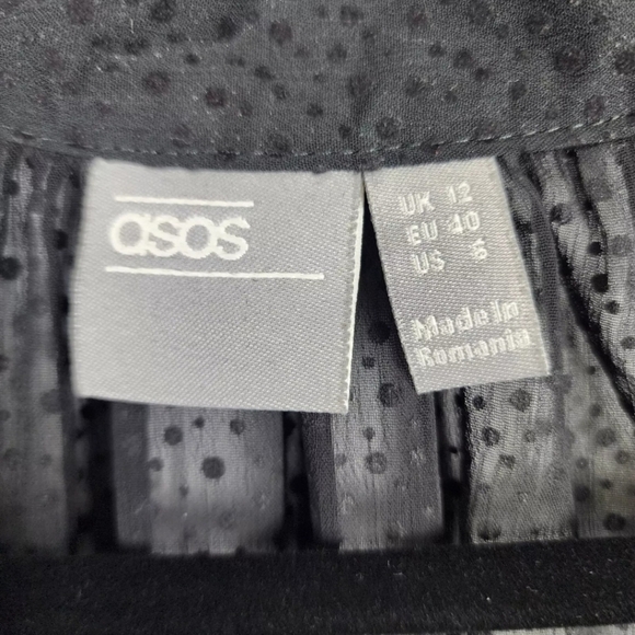 ASOS Women's Long Sleeve Smock Top in Dobby SIZE 8 - Picture 2 of 6